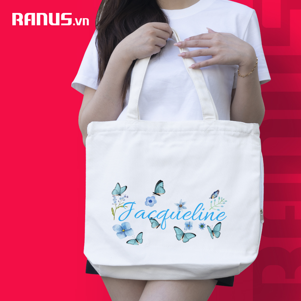 Túi vải Hoa Bướm Custom - túi vải cao cấp ranus